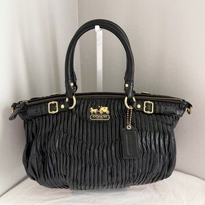 Coach Madison Sophia Black Leather Satchel Bag